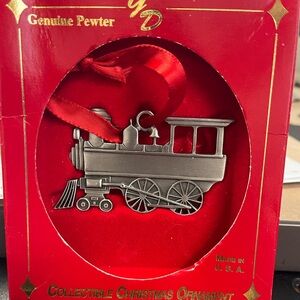 Gloria Duchin Pewter Train Christmas Ornament Collectible